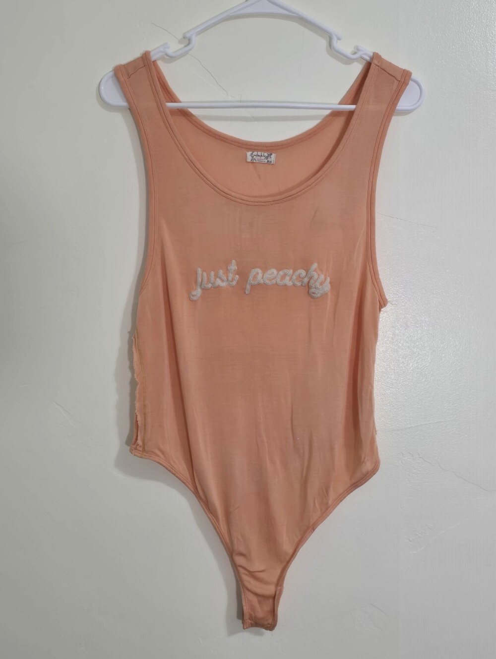 Intimately Free People Just Peachy Orange Tank Bodysuit Size L